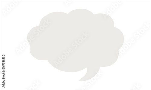 Clean smooth speech bubble icon shape on pure white background