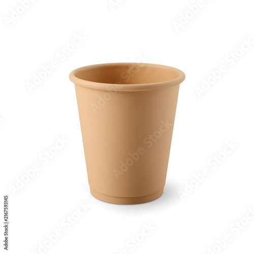 Simple Terracotta Flower Pot Isolated on White Background