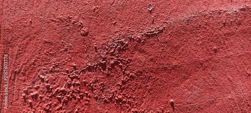 Cuadro en lienzo Red painted concrete texture background with heavy impasto distress, ideal for g