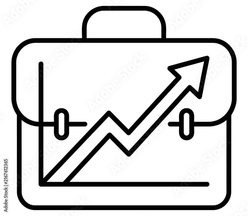 Briefcase with rising business graph chart showing corporate growth and success corporate business bag work briefcase financial chart