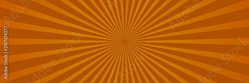 Rich amber and brown sunburst pattern with subtle radiating rays emanating from the center, creating a classic retro comic style background, for posters, advertising and