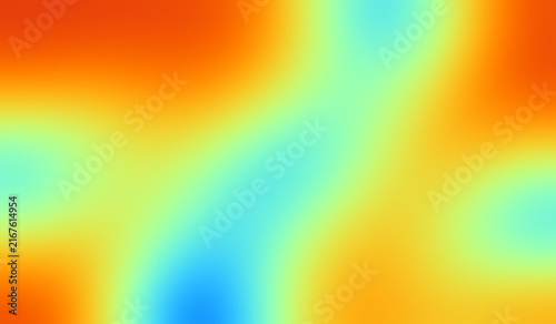 Abstract Thermal Gradient Mesh Background, Vibrant Orange Cyan Heatmap Light Blur Backdrop