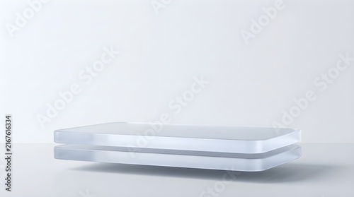 Stack of blank white business cards on clean minimalist background for branding design