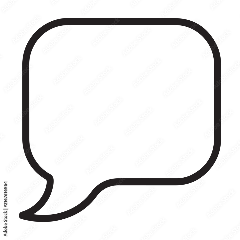 Fototapeta premium Speech bubble with rounded corners in a clean black line style