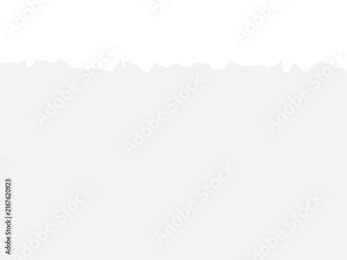 Abstract white paper texture with a jagged ripped torn edge overlay transparent background