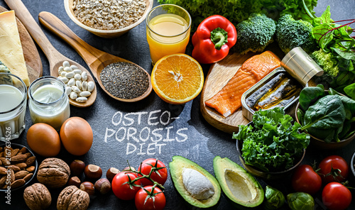 Konstfotografi Food products recommended for osteoporosis and healthy bones