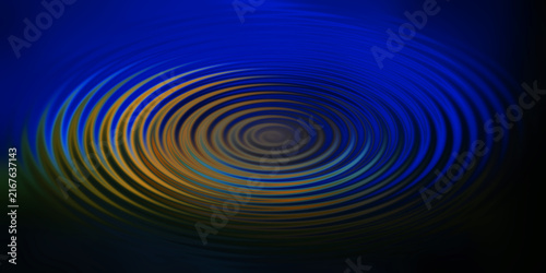 Obraz na plátně Abstract ripple blue gold water circles for calm meditative liquid surface backgrounds