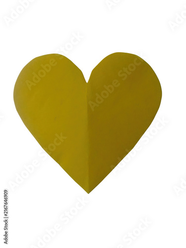 фотографія A single golden heart shape symbol representing love and affection isolated on t
