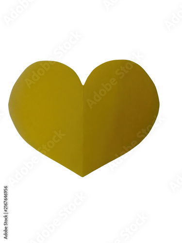 Принти на полотні Simple yellow heart shape icon representing love and happiness isolated on trans