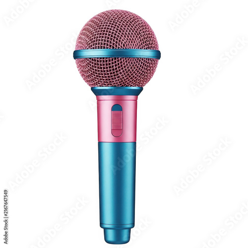 Colorful microphone on stand with sparkles