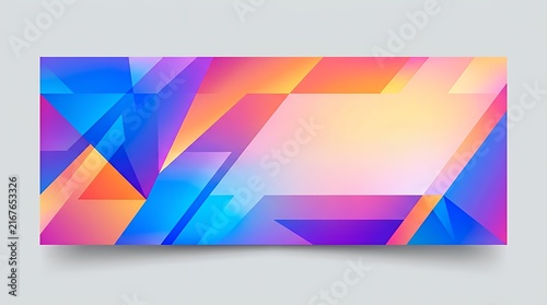 Geometric Color Gradient Composition Banner Format with Copy Space for Text abstract Background geometric Pattern color Gradient blue Purple Pink trendy Design modern Graphic wide Banner panoramic