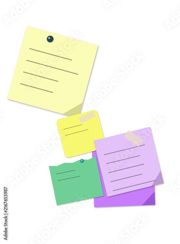 Obraz na plátně Sticky notes with handwritten text isolated on a transparent background