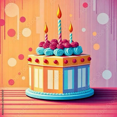 birthday cake with candles