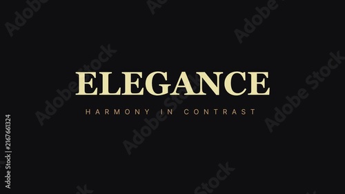 Elegance harmony in contrast minimalist typography motion animation 4k