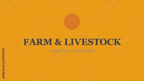 Farm and livestock care for all creatures minimalist title card for agricultural and animal welfare documentary projects animation 4k
