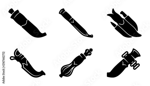 Set of 6 Black Silhouette Paint Tubes, Art Supplies, Drawing Tools, Creative Design Elements