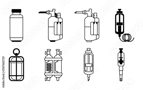 Medical Infusion Set Icons, IV Drip Bag Vector Graphics, Healthcare Equipment Line Art Collection