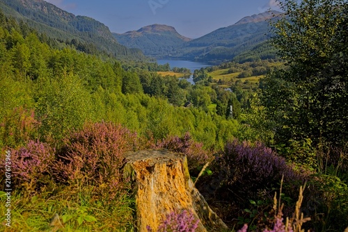 Loch Lubnaig viewed from Ben Ledi in summer, Callander, Scotland