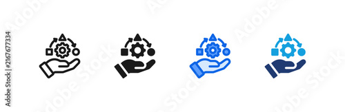 Adaptive Continuity icon multiple style collection. Vector illustration.
