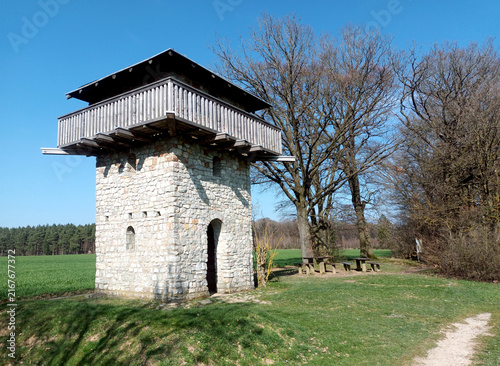 Reconstructed Roman watchtower near Dill illustrating Roman history in Germany