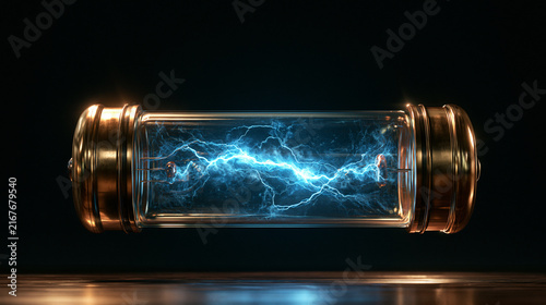 Energy capacitor cylinder with electric discharge in dark space