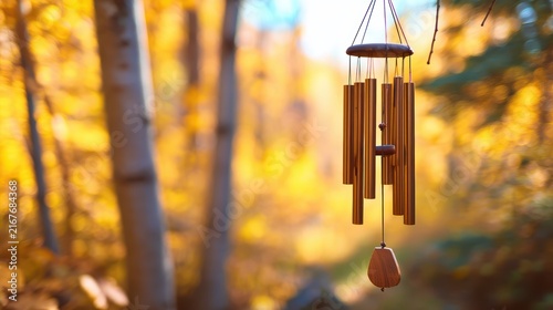 Decorative Wind Chime Set Against a Natural Setting