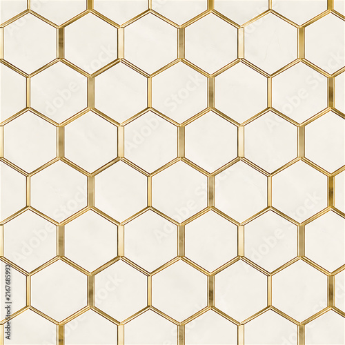 Elegant Gold Hexagon Honeycomb Pattern Background