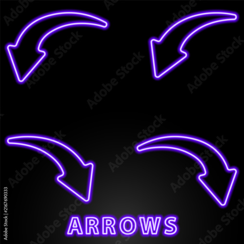 neon curved arrows direction pointers