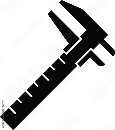 Vernier caliper icon in flat style.