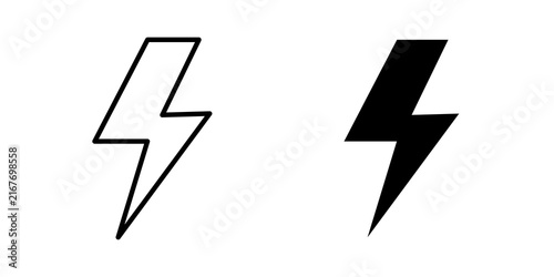 Obraz na płótnie Lightning Flash icon simple drawings set. EPS10