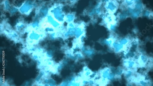Abstract blue nebula clouds motion background, ethereal glowing energy flow, atmospheric space particle overlay for cinematic visual effects