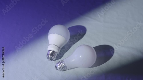 Light Bulbs LED Versus Incandescent Against Background