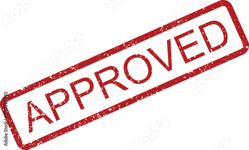 фотографія Classic red grunge approved stamp symbolizing successful endorsement and positiv