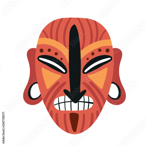 Konstfotografi Tribal mask idol, aborigine tribe ethnic culture vector illustration