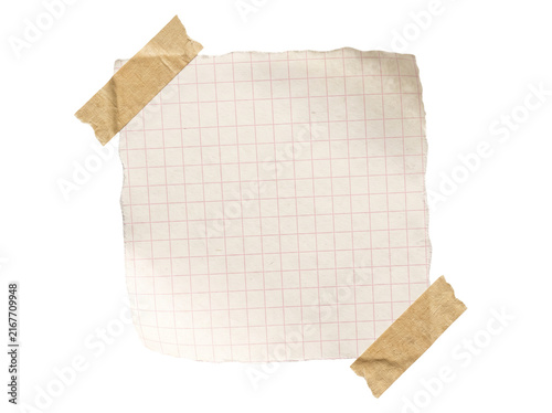 Empty Torn Paper Sheet with Binder Clip Isolated on Dark Background