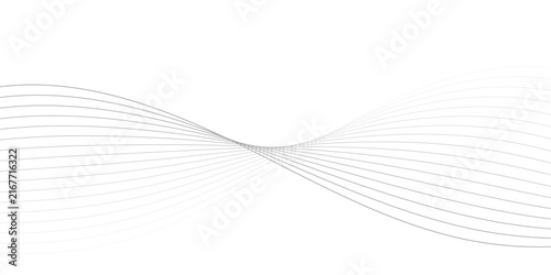 Bild auf Leinwand Abstract featuring multiple thin grey wavy lines converging in a central twist,