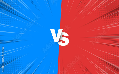 Versus pop art background template for cartoon comic book pages or posters. Vector illustration.