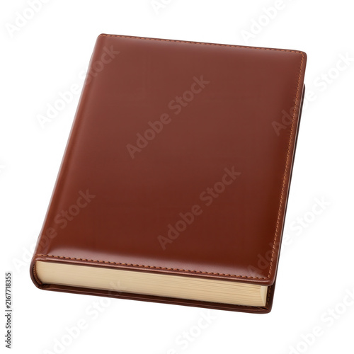 Small brown leather notebook for writing and notes