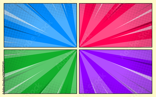 Colorful comic pop art background template.