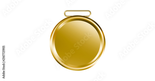 Konstfotografi Golden metallic award or medal shining in a transparent background