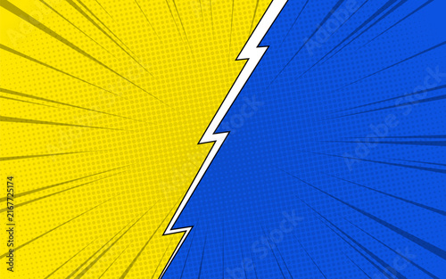Dynamic superhero fights in comic style.