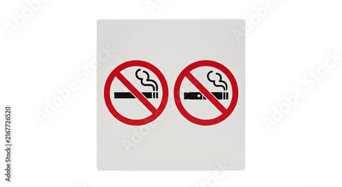 Cuadro en lienzo No smoking and no vaping signs displayed side by side on a white background