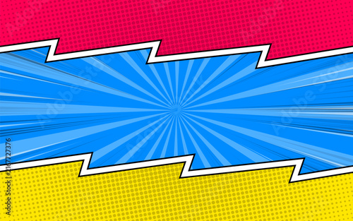 Colorful comic abstract scene page background. Vector illustration.