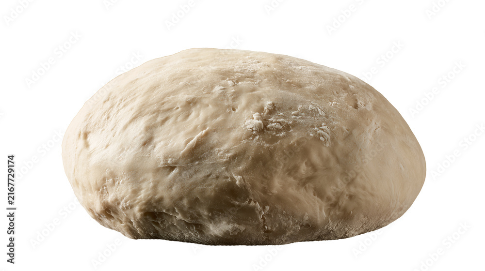Obraz premium Isolated fresh raw yeast dough ball, unbaked pastry sourdough bread element