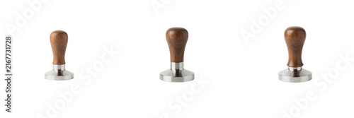 Fotografía Wooden Coffee Tamper Clipart Set Espresso Barista Tools Steel Press Accessories