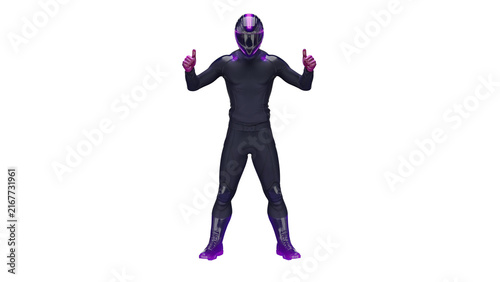 3d rendering cyberpunk man