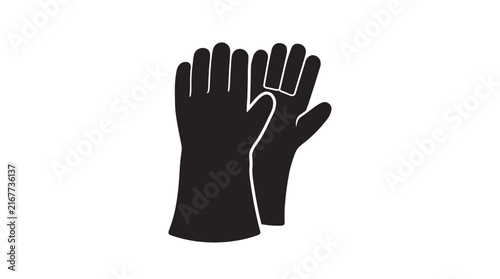 Pair of work gloves depicted as a black silhouette