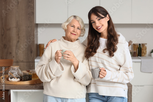 Intergenerational connection and family support, grandmother and granddaughte...