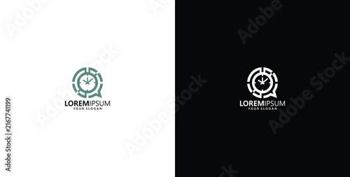 Modern Minimalist Logo Design with Circular Elements and Placeholder Text for Branding