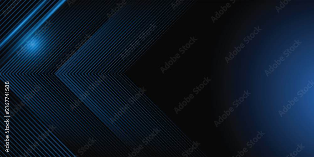 Obraz premium Futuristic Blue Technology Background with Glowing Chevron Lines